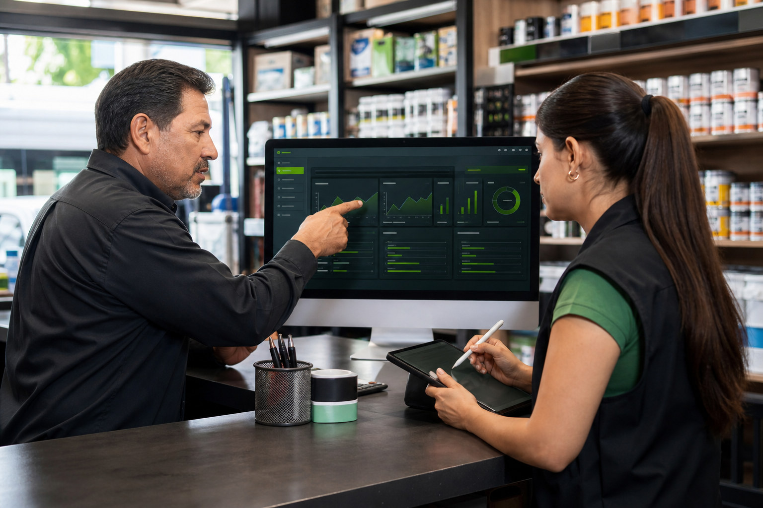 Distribuidor compartiendo sugerencias para mejorar las herramientas digitales de gestión EHCOPAINT